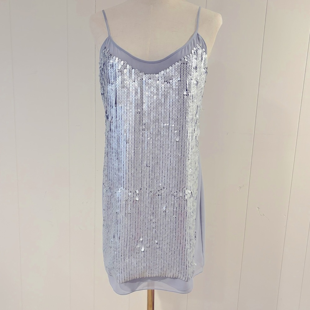 Susana Monaco Silver Sequined Sheath - GUC